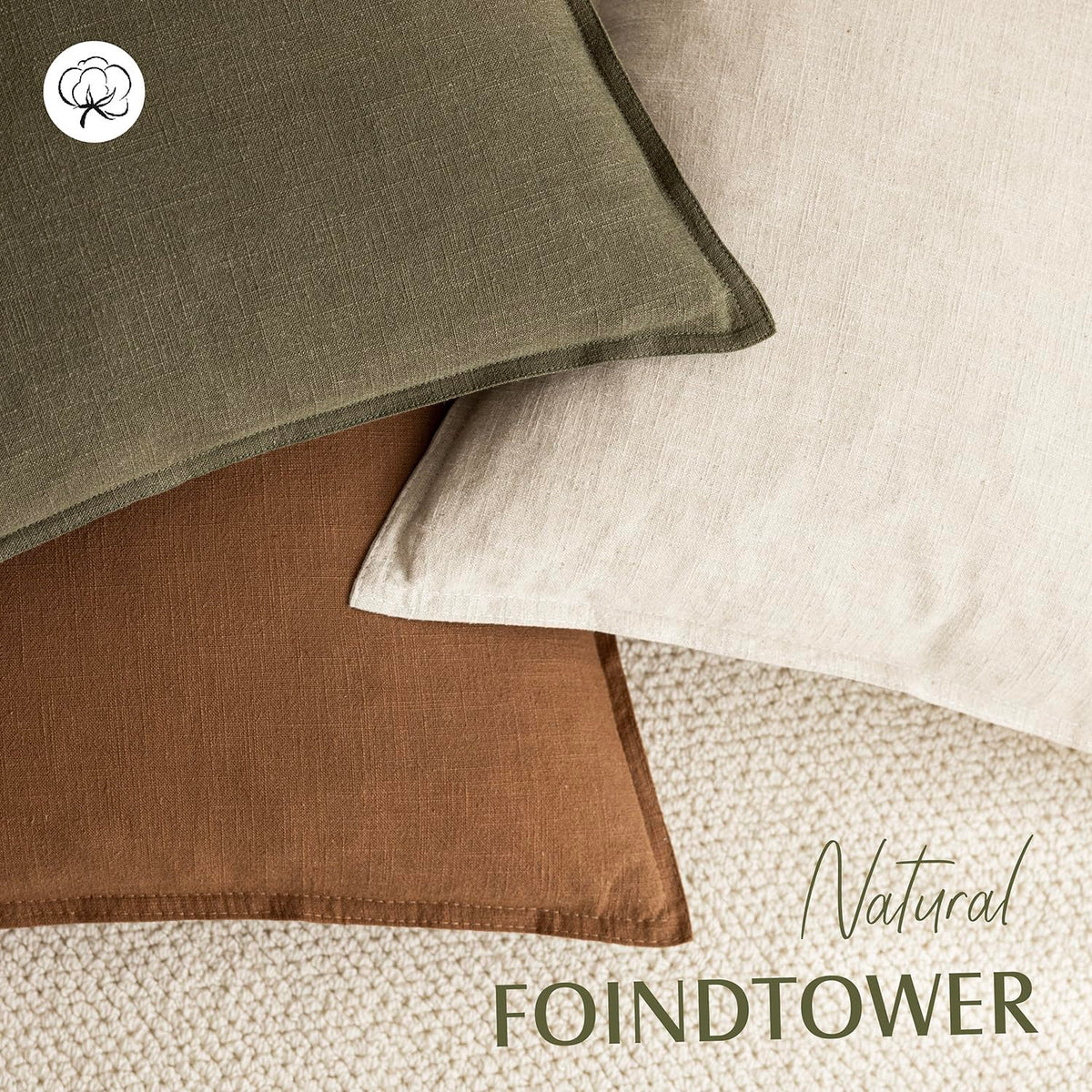 Pack of 2 Decorative Linen Solid Throw Pillow Covers Neutral Farmhouse Pillowcase Soft Accent Lumbar Cushion Case for Couch Sofa Bedroom Living Room Home Decor Orange Brown 12 x 20 Inch (2 Count)