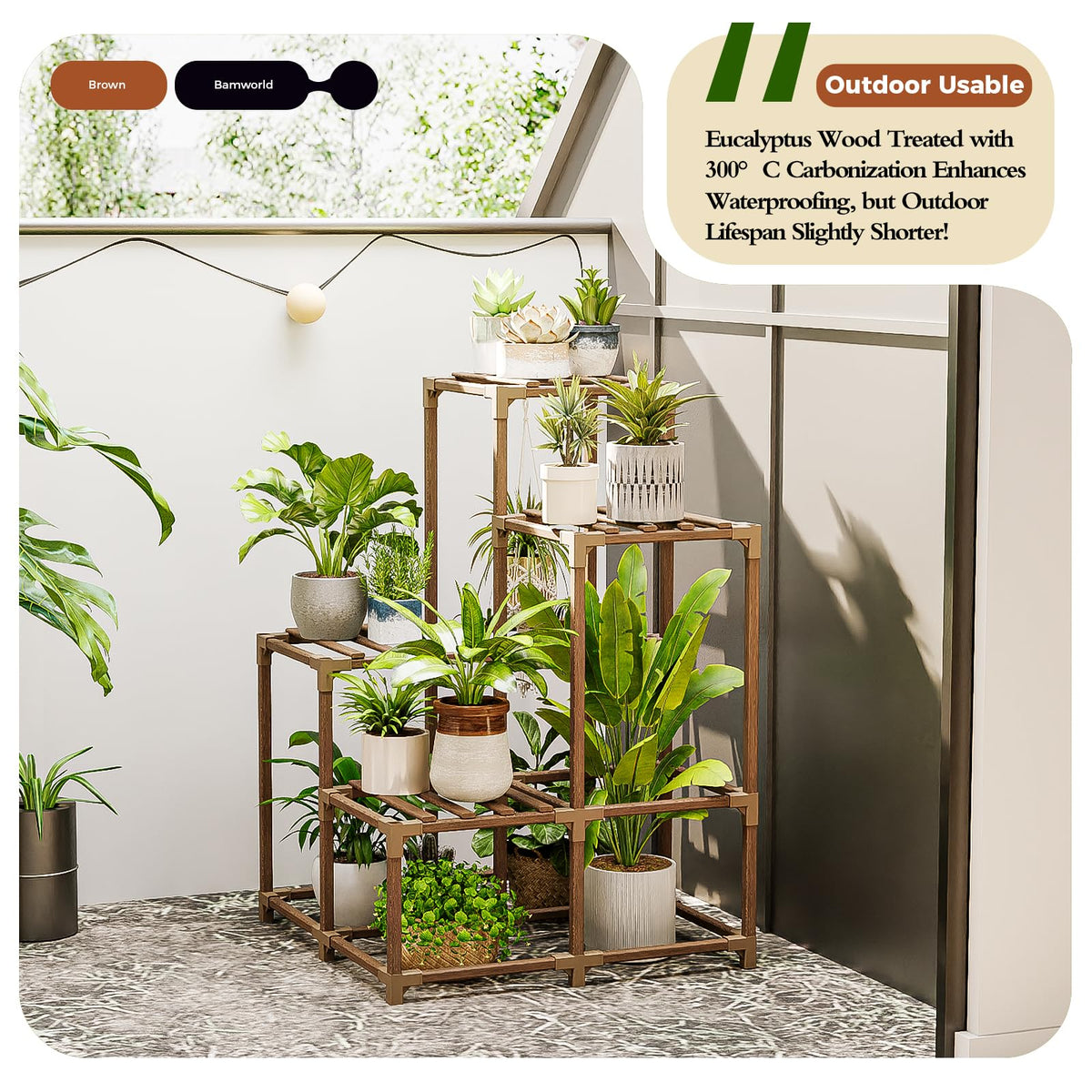 Corner Plant Stand Indoor Outdoor Plant Shelf Small Plant Table