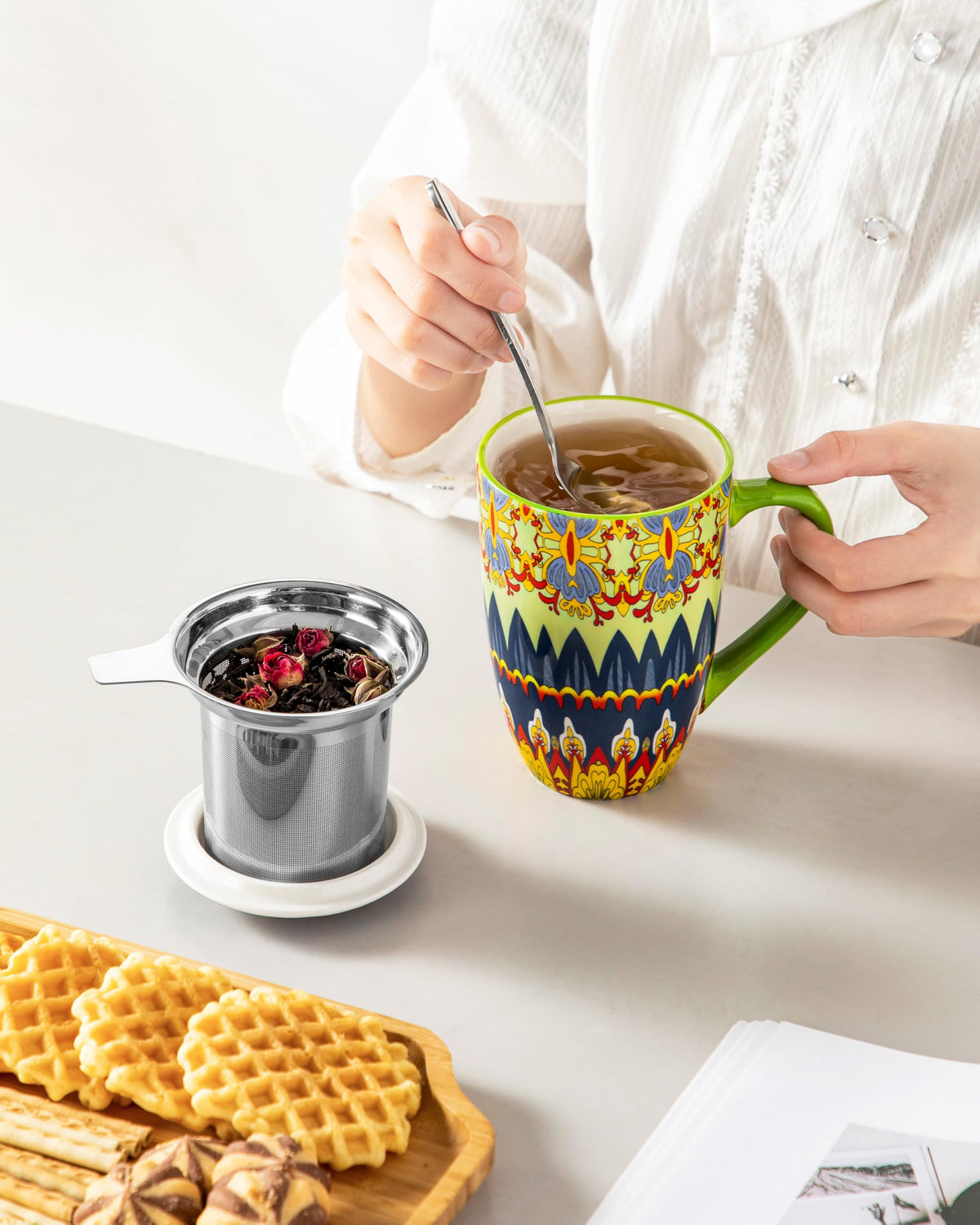 18 Oz Tea Infuser Mug with Lid