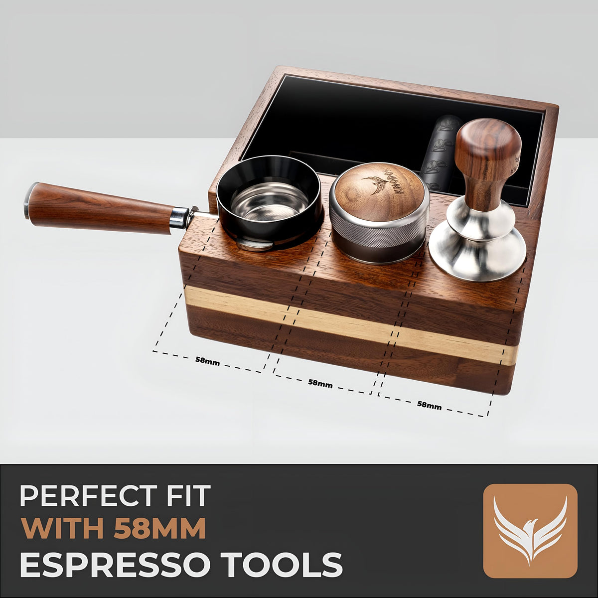 58mm Espresso Knock Box and Tamping Station Espresso Accessories Organizer Box
