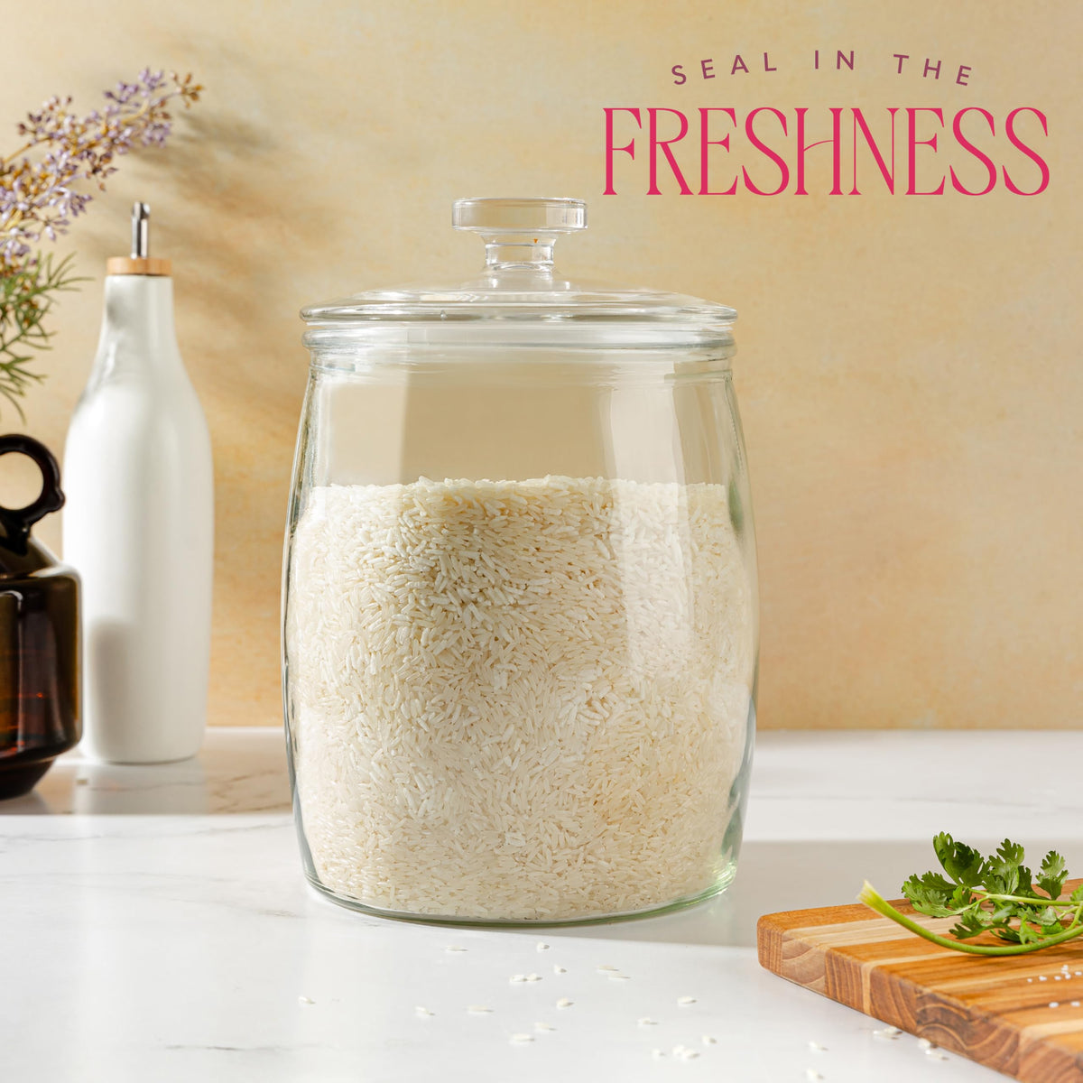 1 Gallon Glass Cookie Jar with Lid (2 Count)