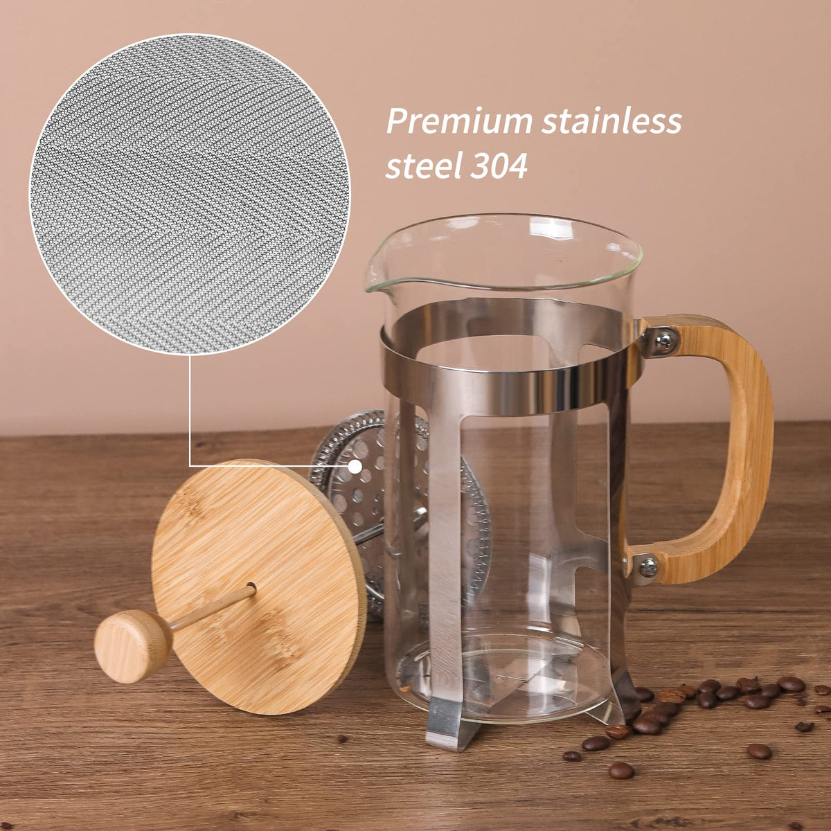 2.6 Inch Filter Parts for 350ml French Press 3 Pieces Stainless