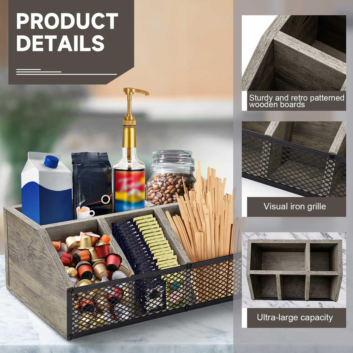 Coffee Station Organizer for Countertop
