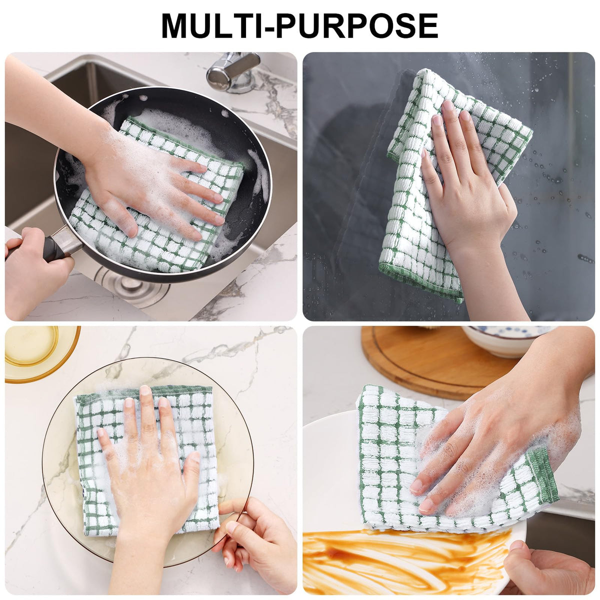 Cotton 12 Pack Terry Kitchen Dish Cloths (12 Count)