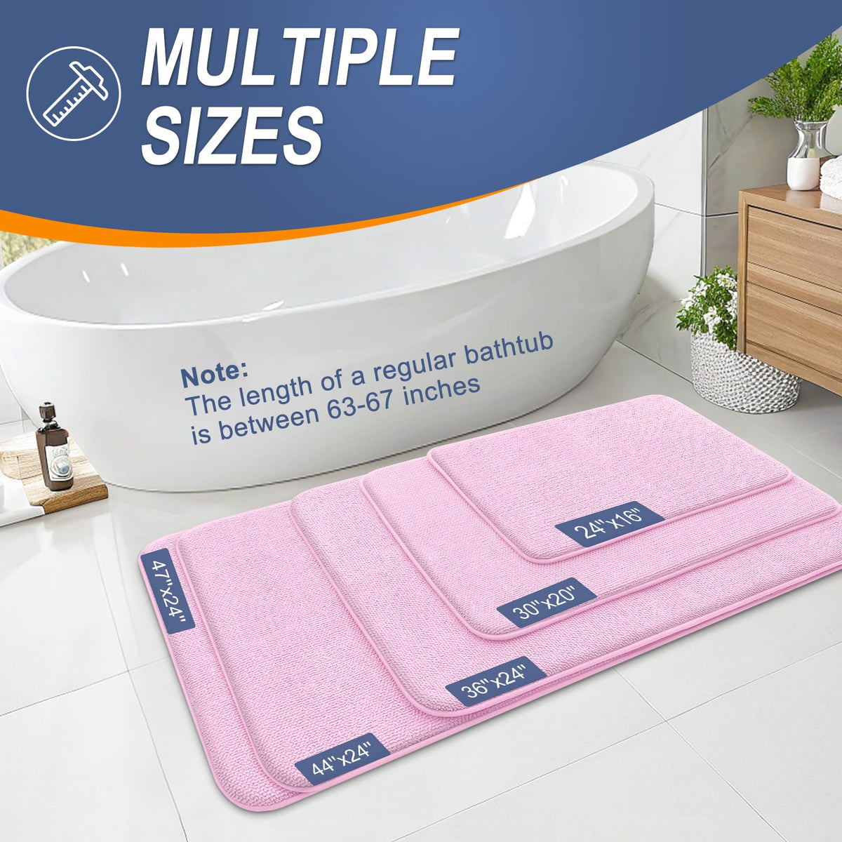 Thick Memory Foam Small Bathroom Rug 24x16