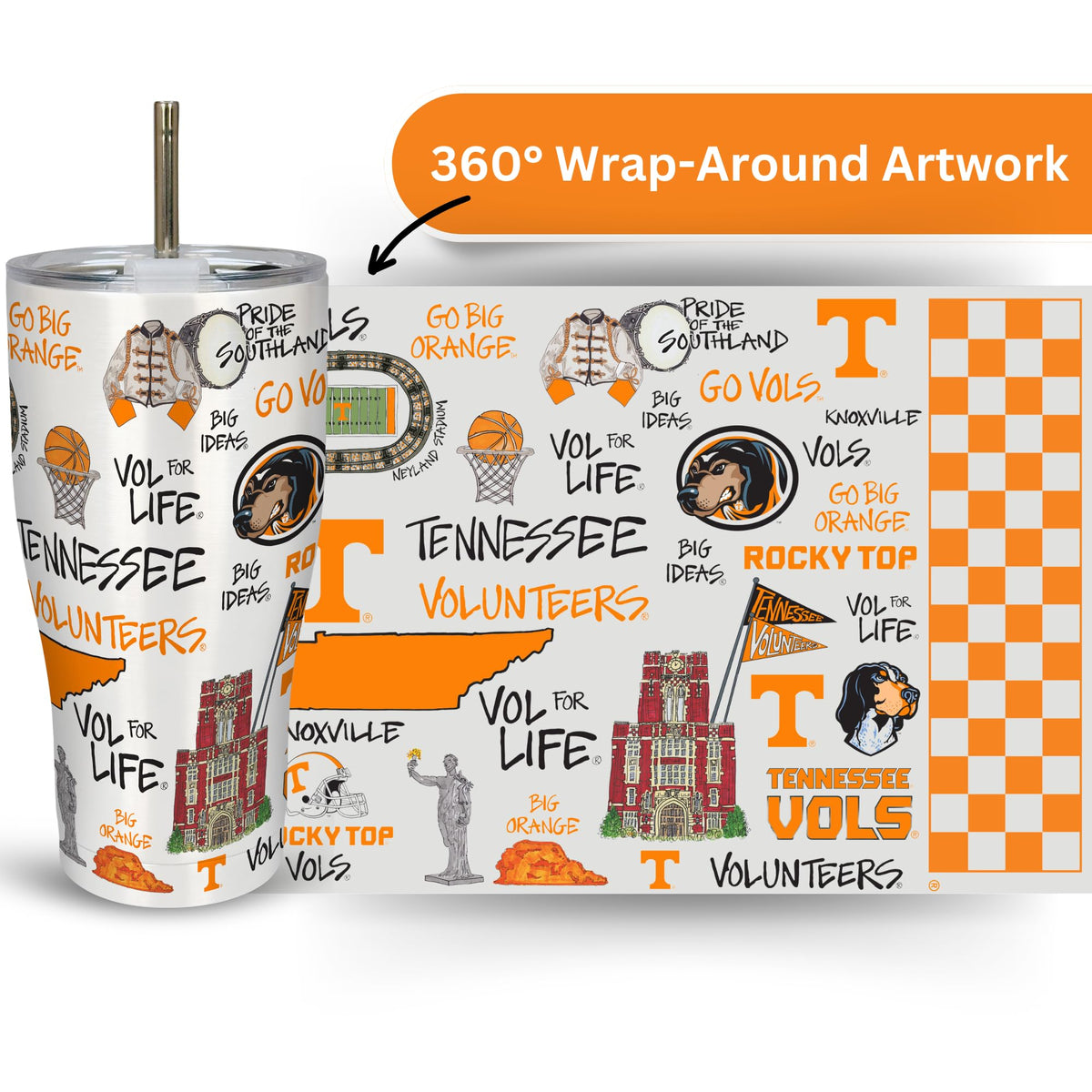 University of Tennessee 30oz Stainless Steel 3D Icon Travel Mug