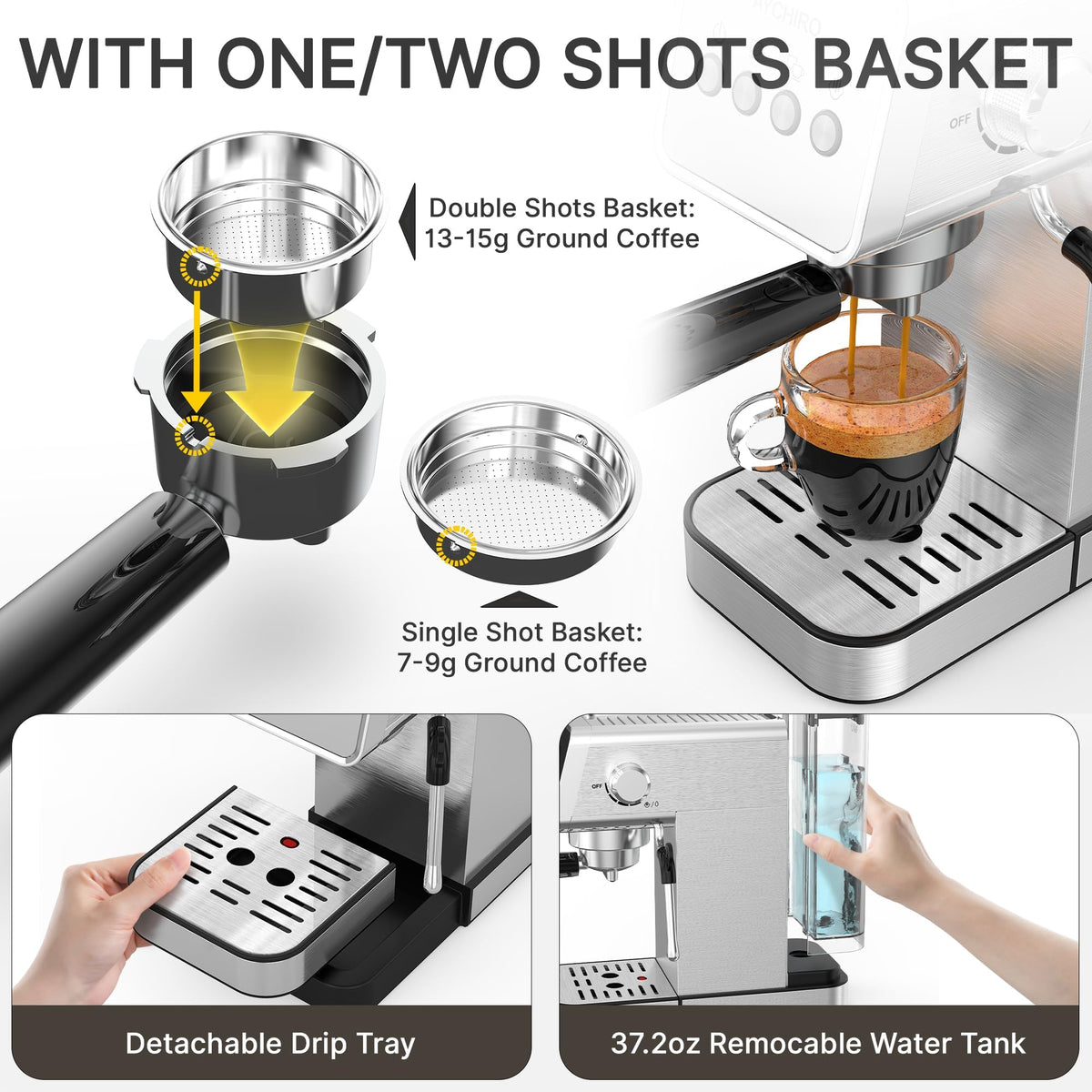20 Bar Espresso Machine with Milk Frother