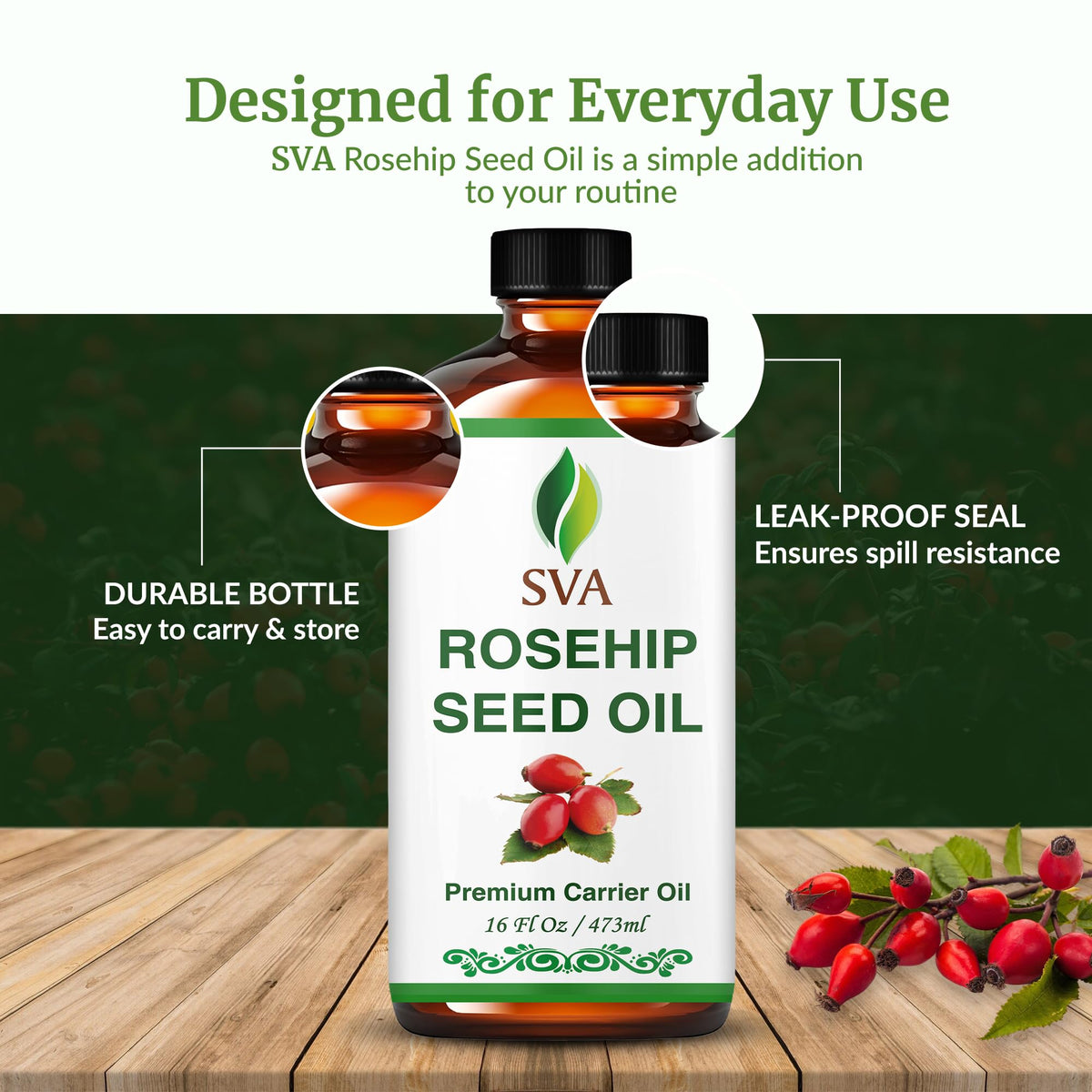 SVA Rosehip Seed Carrier Oil (16 Fl Oz)