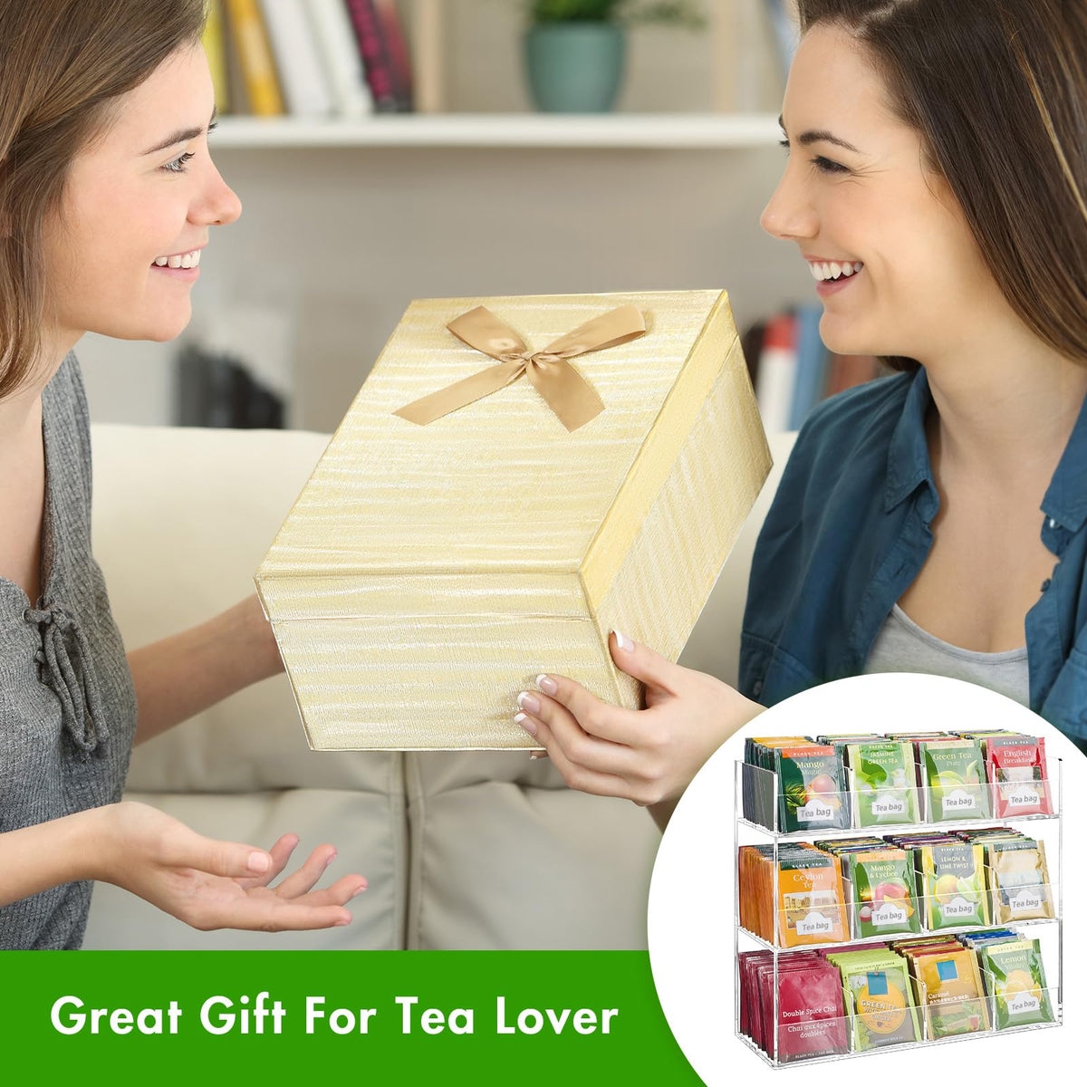 Acrylic Tea Bag Organizer for 216 Tea Packets