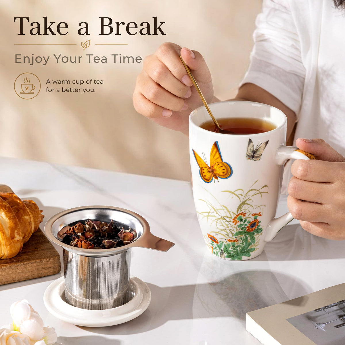 Tea Cup With Infuser and Lid