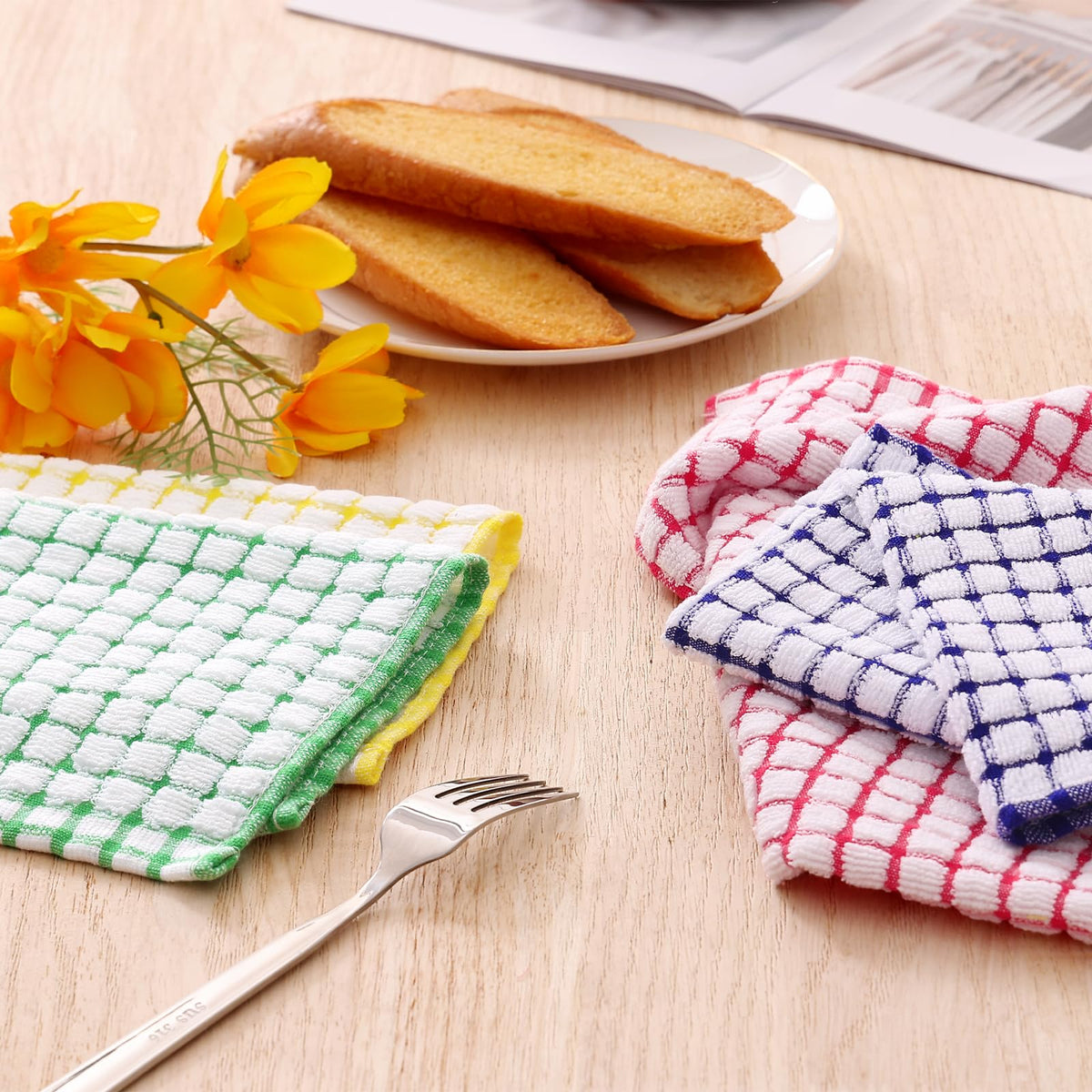 Cotton 8 Pack Terry Kitchen Dish Cloths (8 Count)