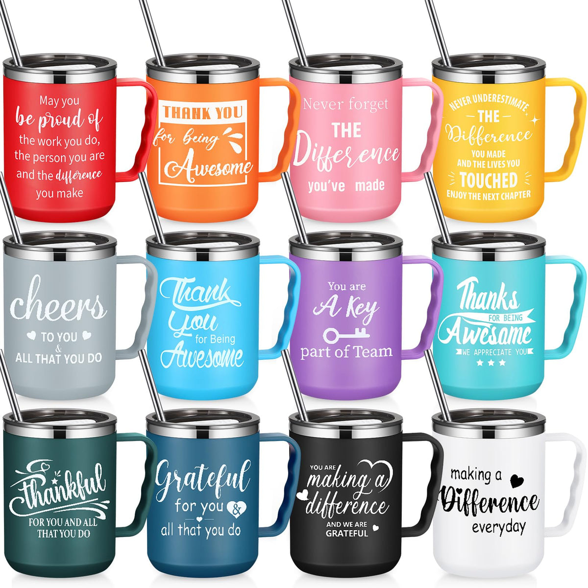 12 Pcs Inspirational Coffee Mug Bulk 17oz Employee Appreciation Gift