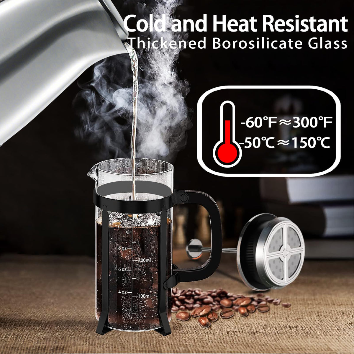 French Press Coffee Maker 304 Stainless Steel Coffee Press