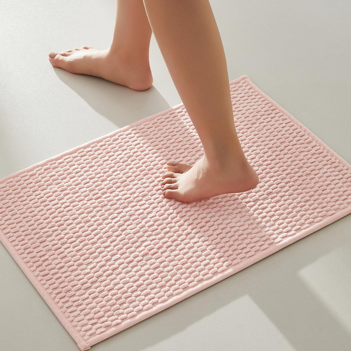 Pink Bathroom Rugs Non Slip Washable (2.0008 Sq Ft)