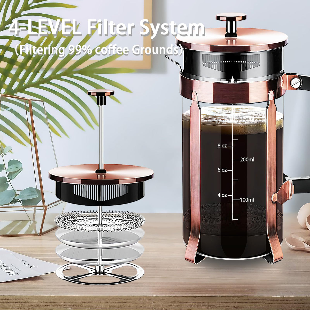 French Press Coffee Maker 304 Stainless Steel Coffee Press