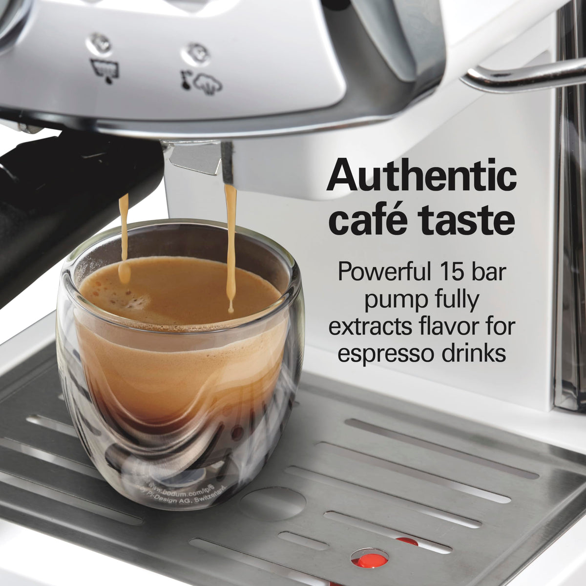 Slide & Lock Espresso Machine With Milk Frother Steam Wand For Cappuccino & Latte
