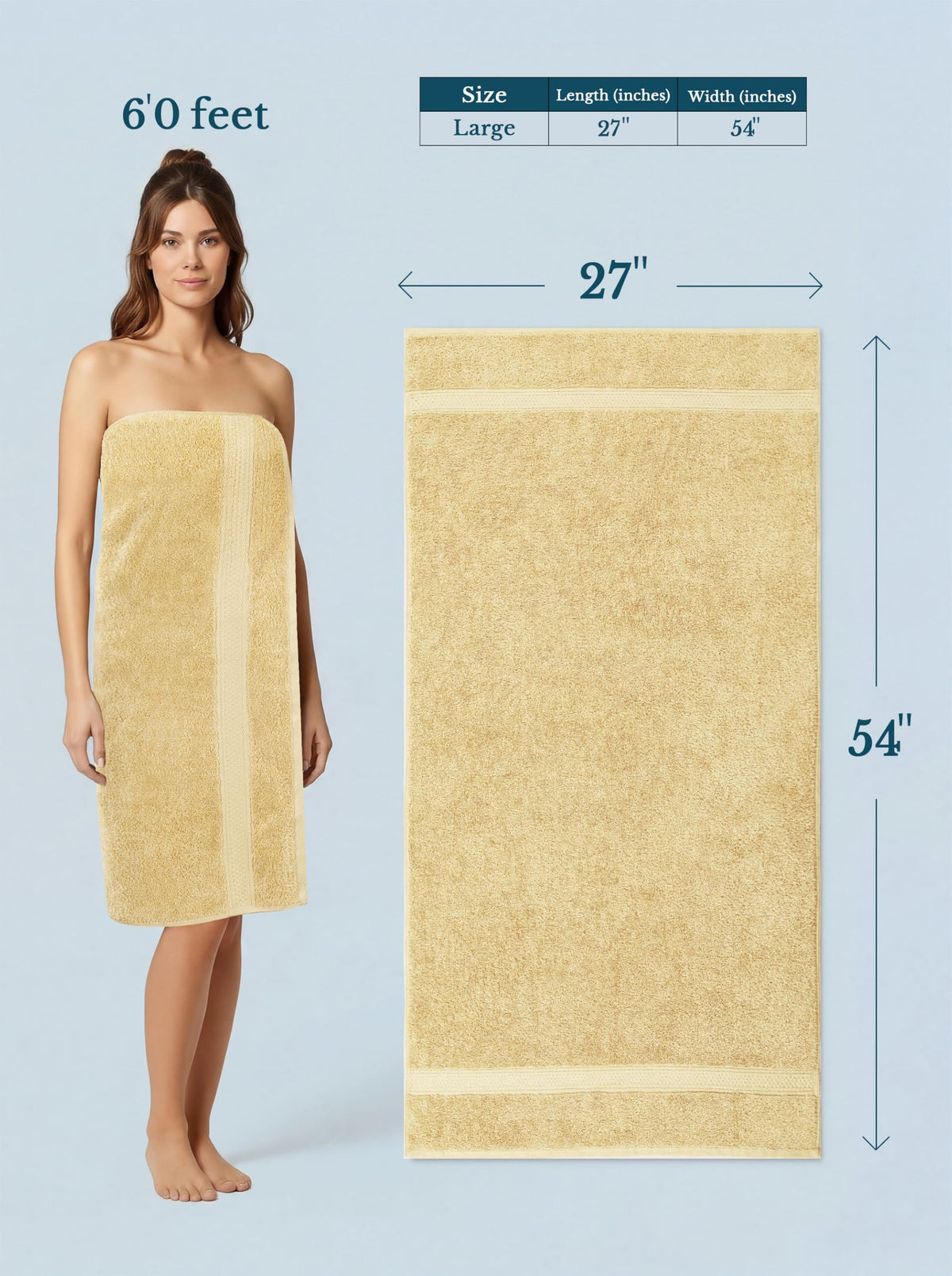 4 Pack Premium Bath Towels (4 Count)