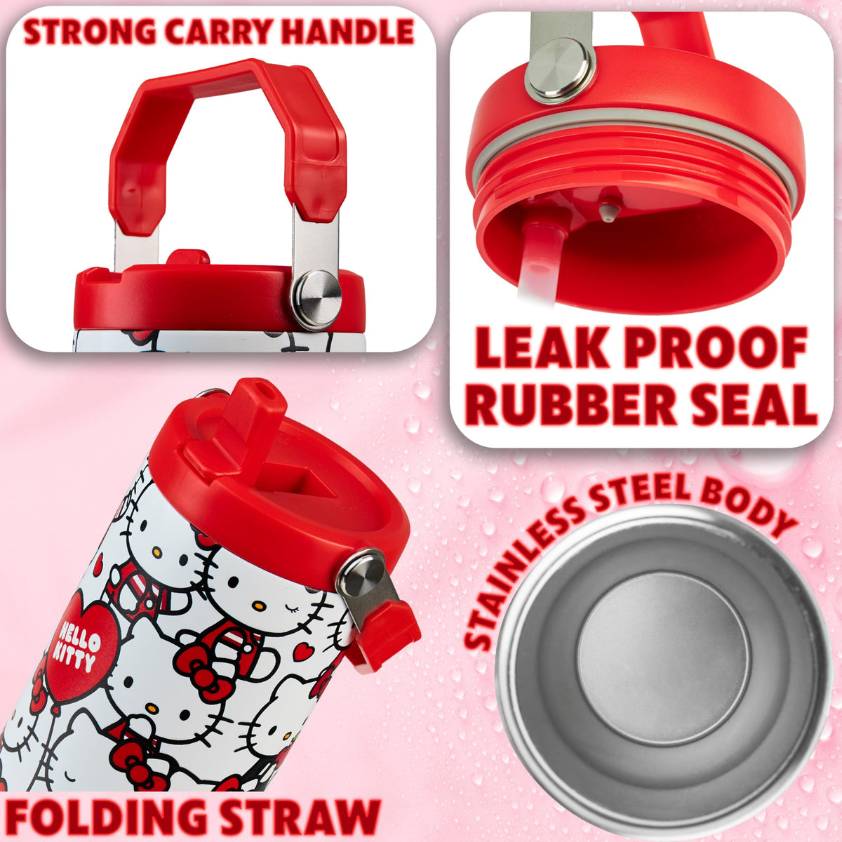 Hello Kitty Sanrio Tumbler with Straw 30oz Girls Teens Women Insulated Cup with Lid Travel Mug for School