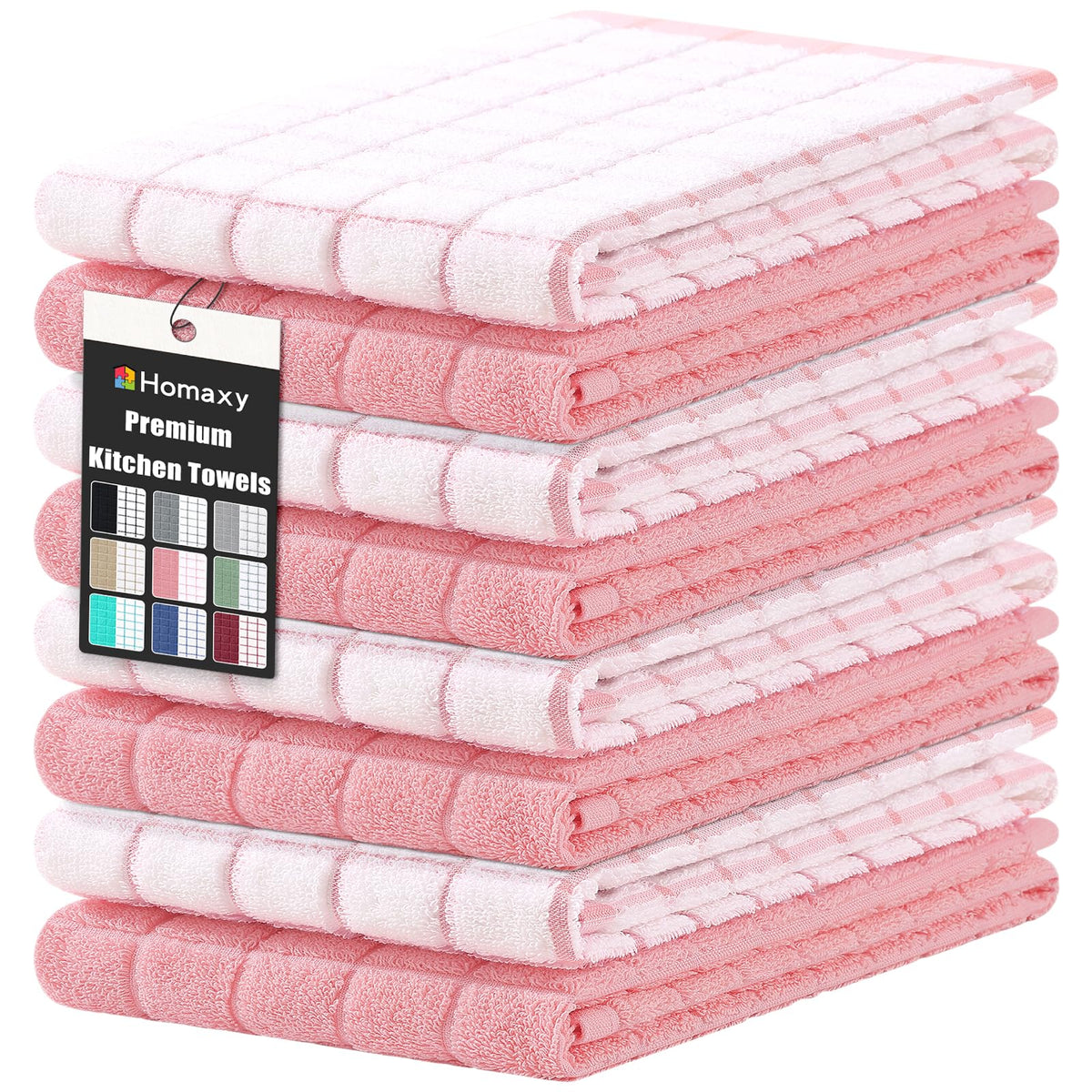 Large Premium Cotton Kitchen Towels 16"x 28" (8 Count)