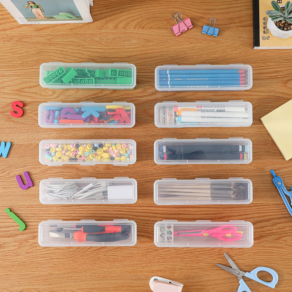 10 Pack Slim Narrow Storage Box (10 Count)