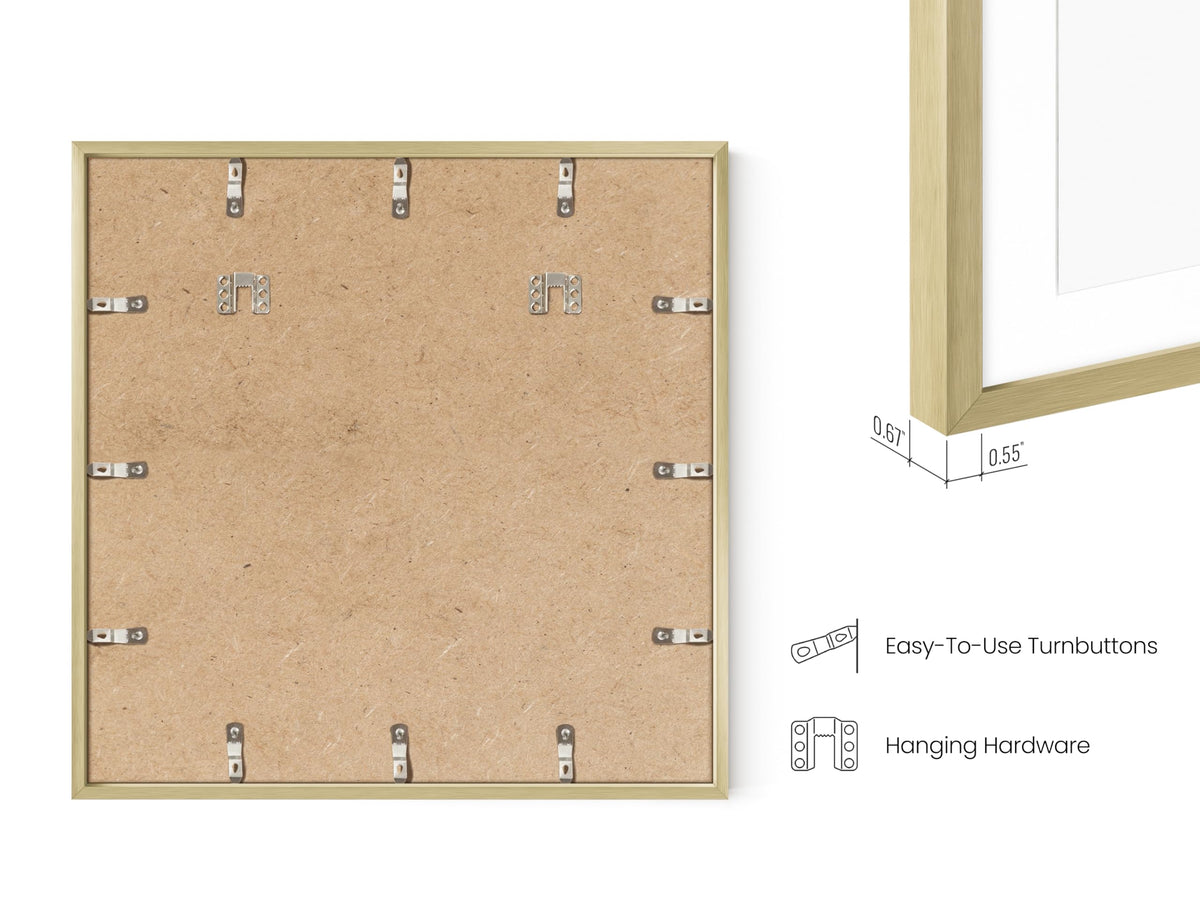 20x20 Gold Metal Picture Frames Matted to 16x16 (3 Count)
