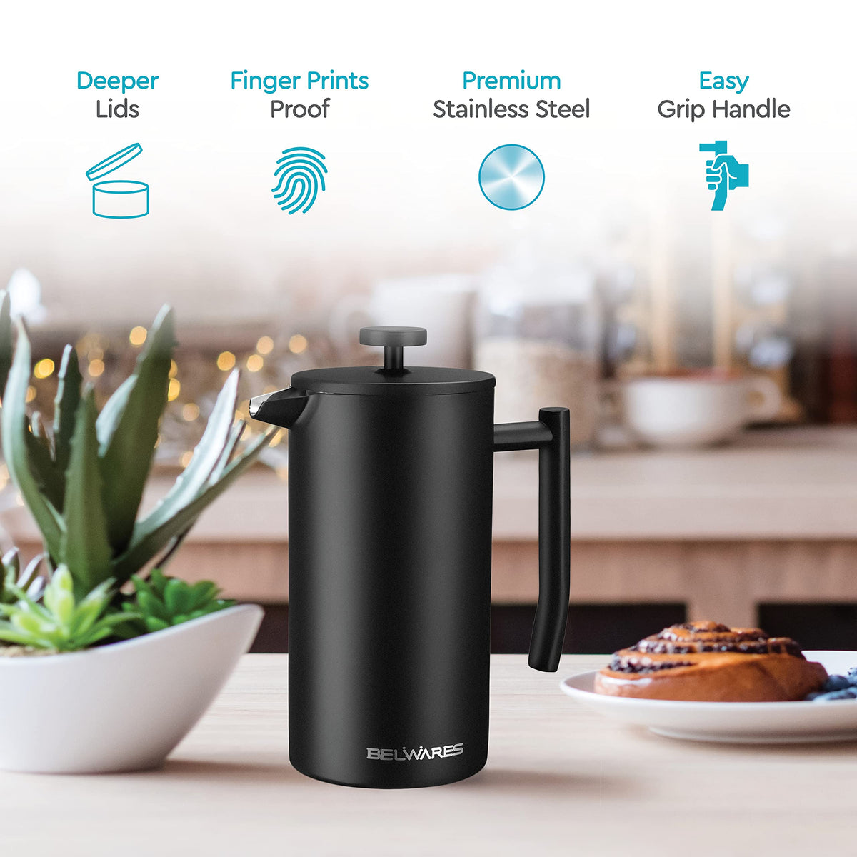 Large French Press Coffee Maker 50oz