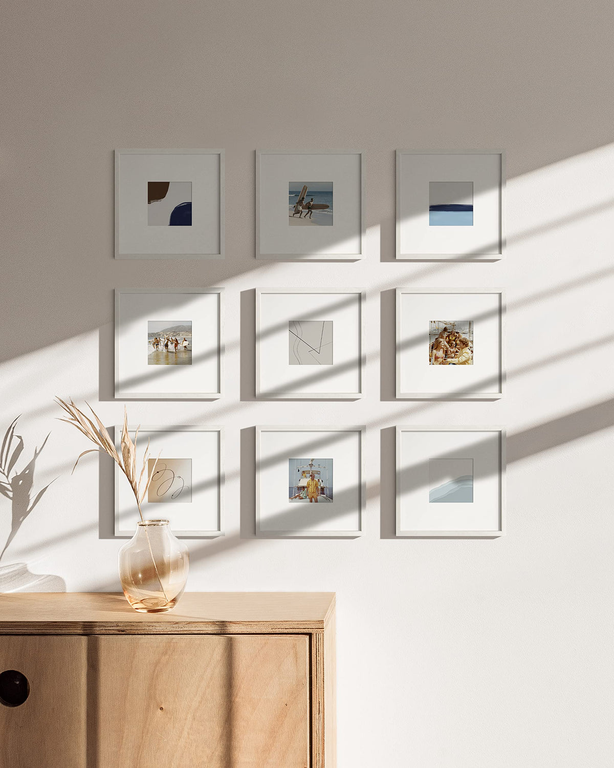 White Square Frames Set of 9 (9 Count)