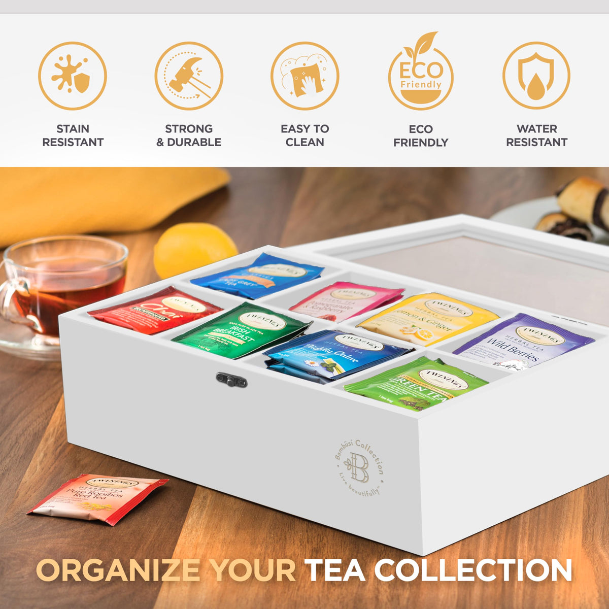 Tea Bag Organizer with Drawer