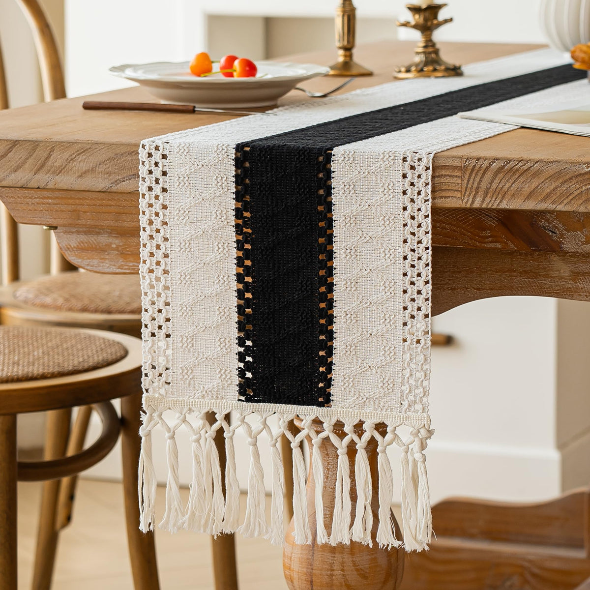Farmhouse Table Runner for Home Decor 12x72 Black Fall Home Decor (6 Foot)