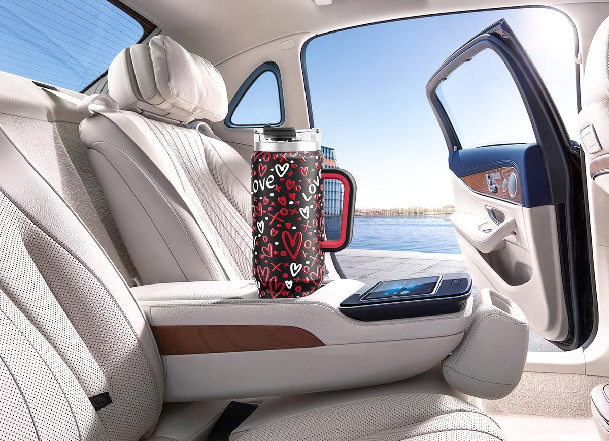 40 oz Tumbler with Handle and Straw