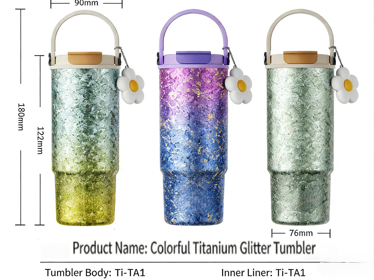 30oz 880ml Titanium Tumbler with straw lid & tea infuser