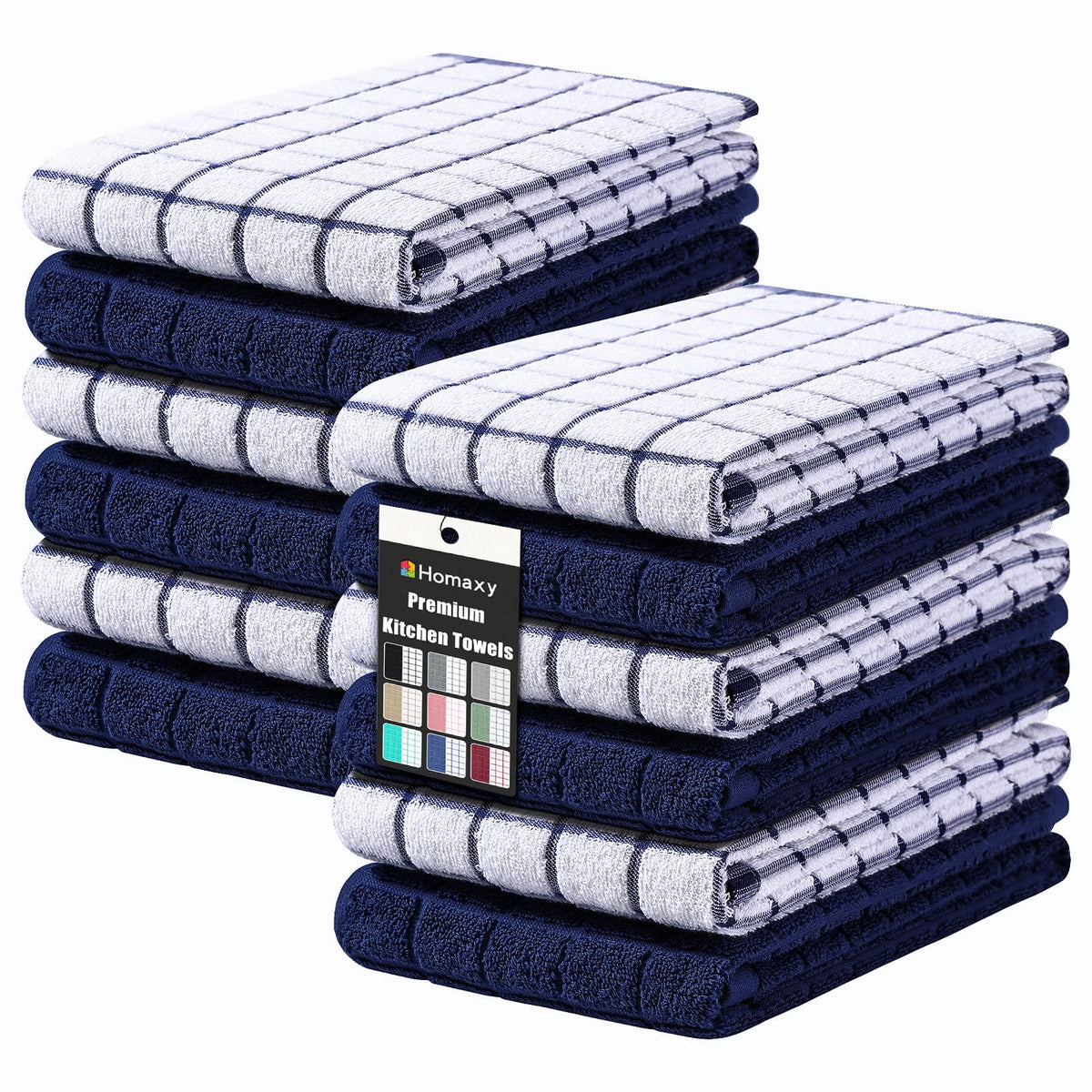 Large Premium Cotton Kitchen Towels 16"x 28" (12 Count)