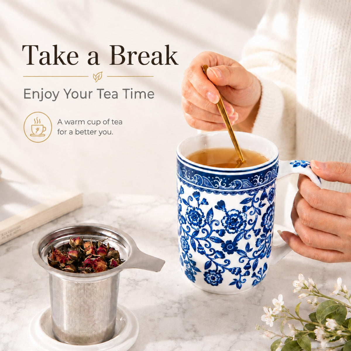Tea Cup With Infuser and Lid