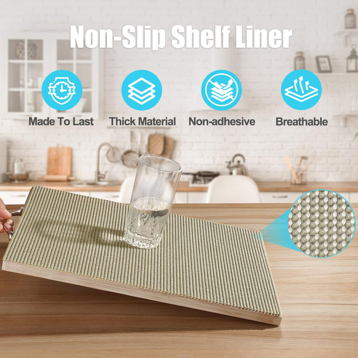 Non Slip Shelf Cabinet and Drawer Liner (175 Sq Ft)