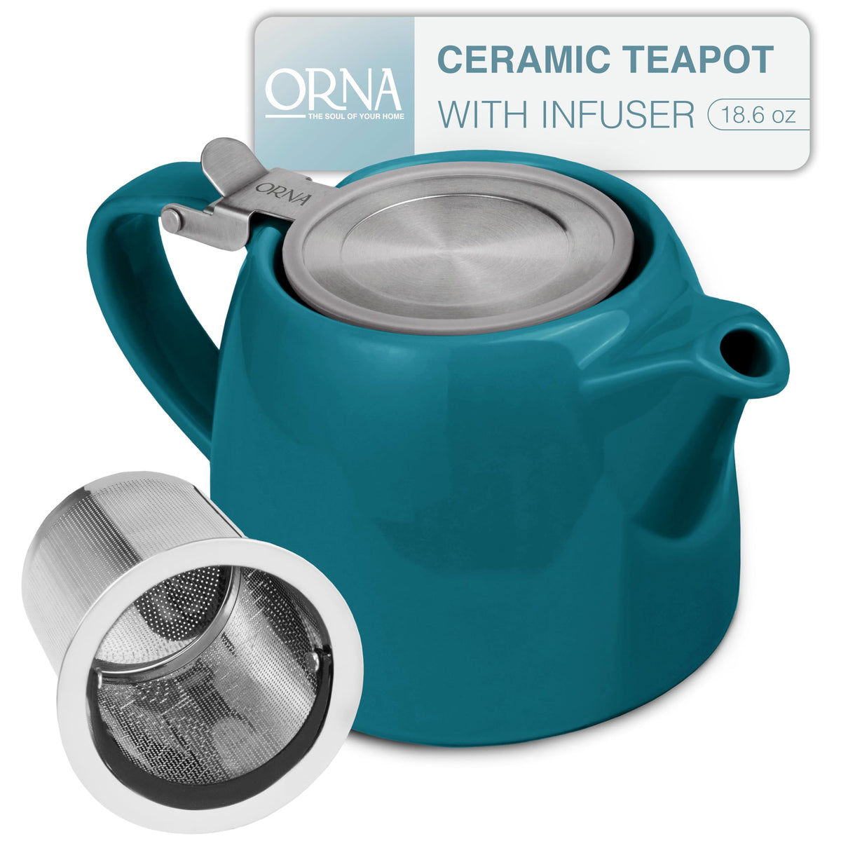 ORNA Ceramic Teapot with Tea Infuser
