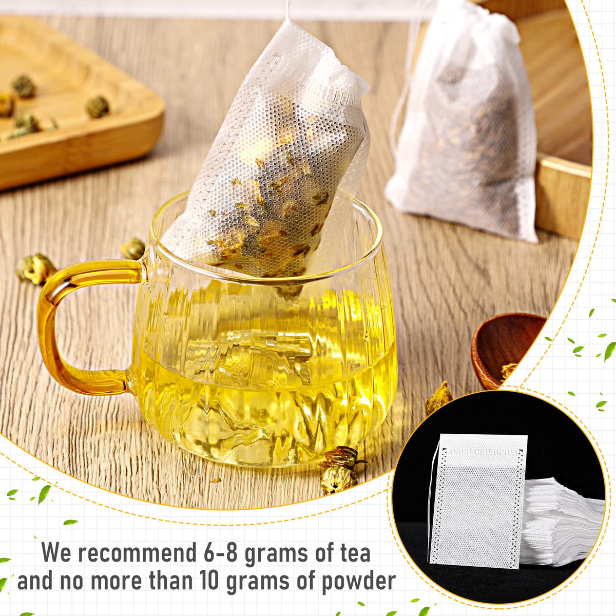 1000 Pcs Tea Bags for Loose Leaf Tea Drawstring