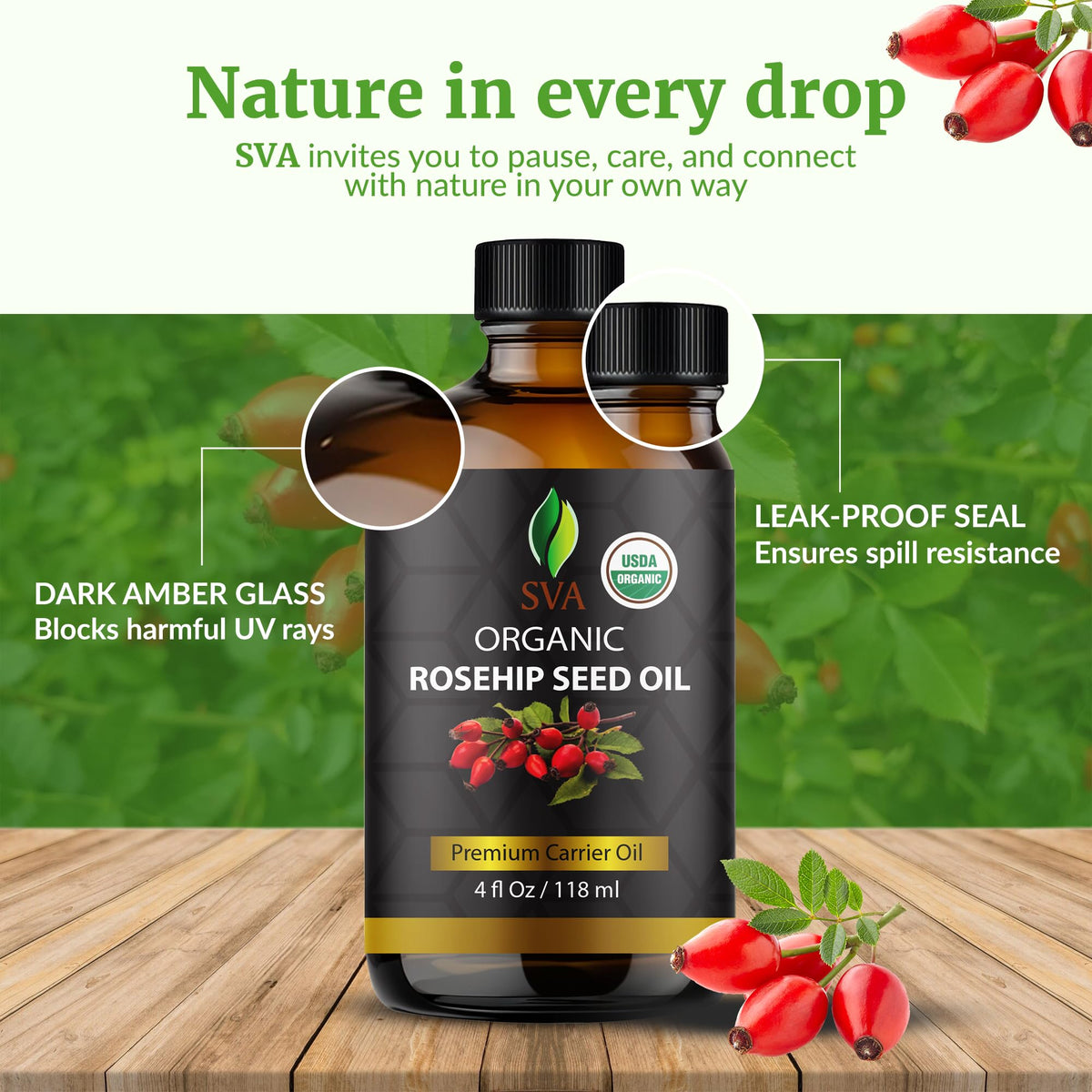 SVA Organic Rosehip Seed Oil (4 Fl Oz)