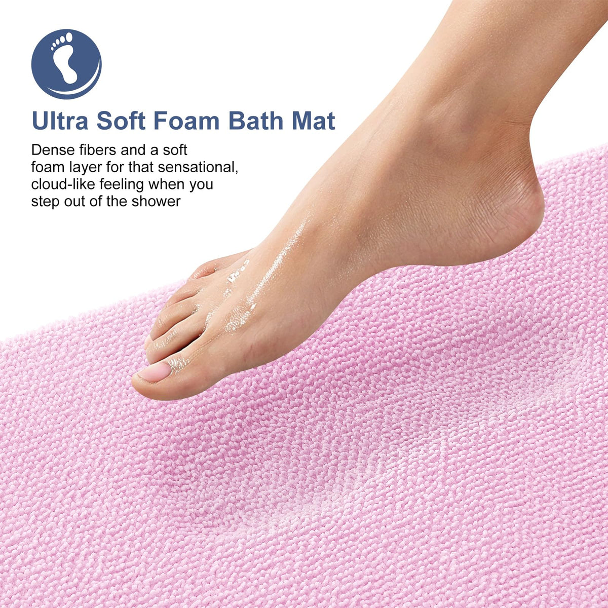 Thick Memory Foam Small Bathroom Rug 24x16