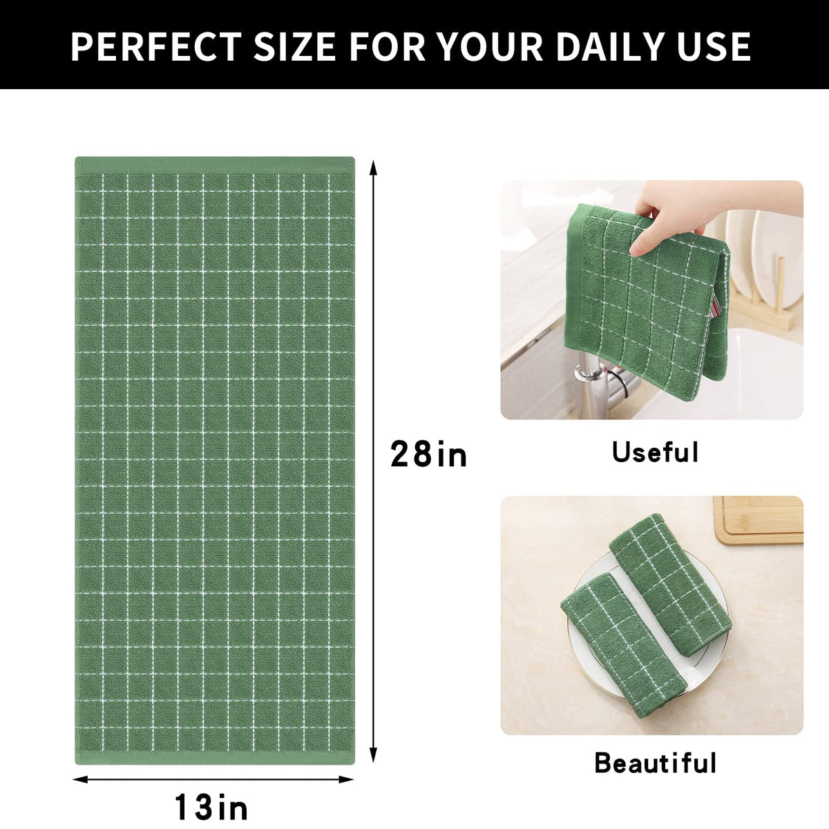 100% Cotton Terry Kitchen Towels (4 Count)
