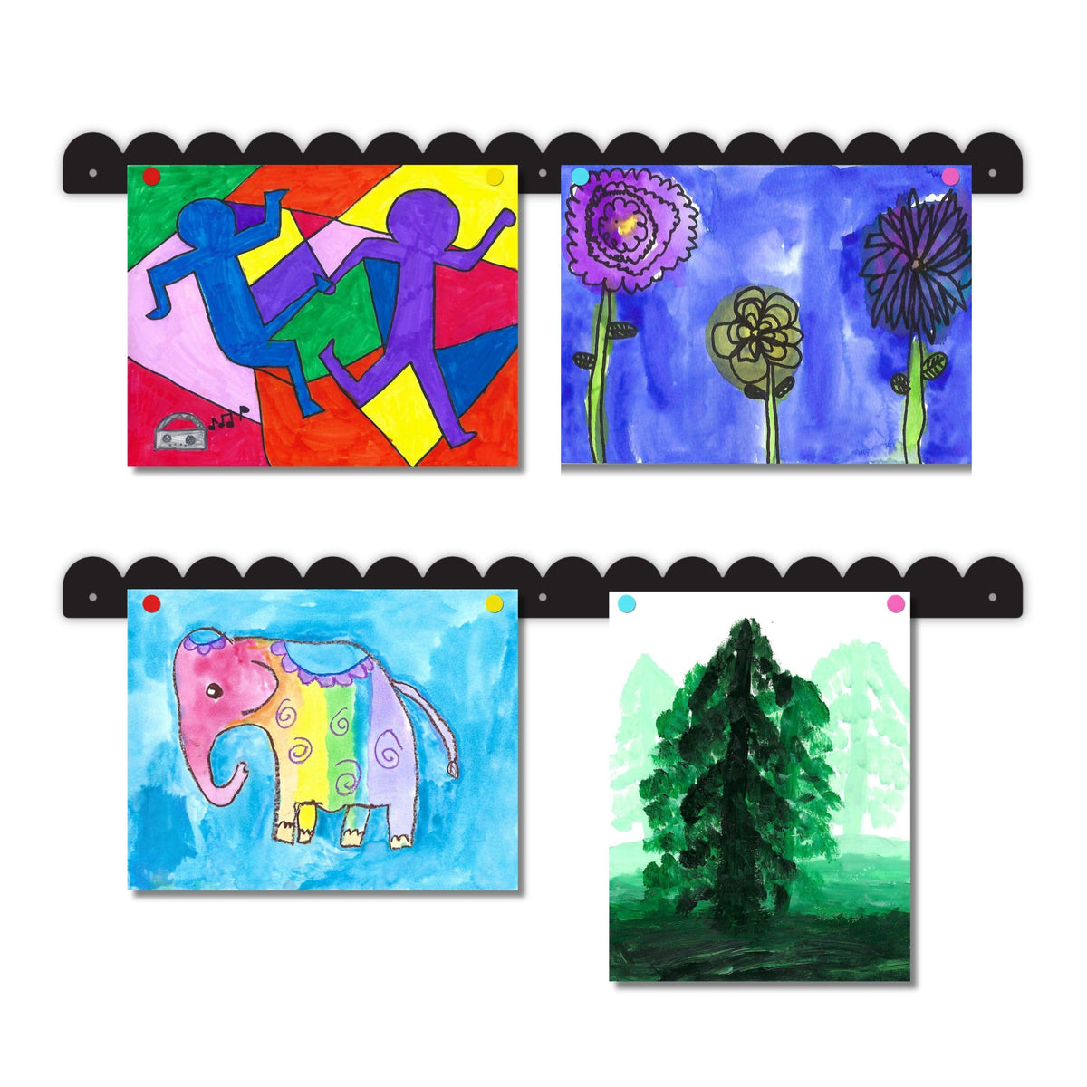 Scalloped Magnetic Art Display for Kids Artwork & Photos