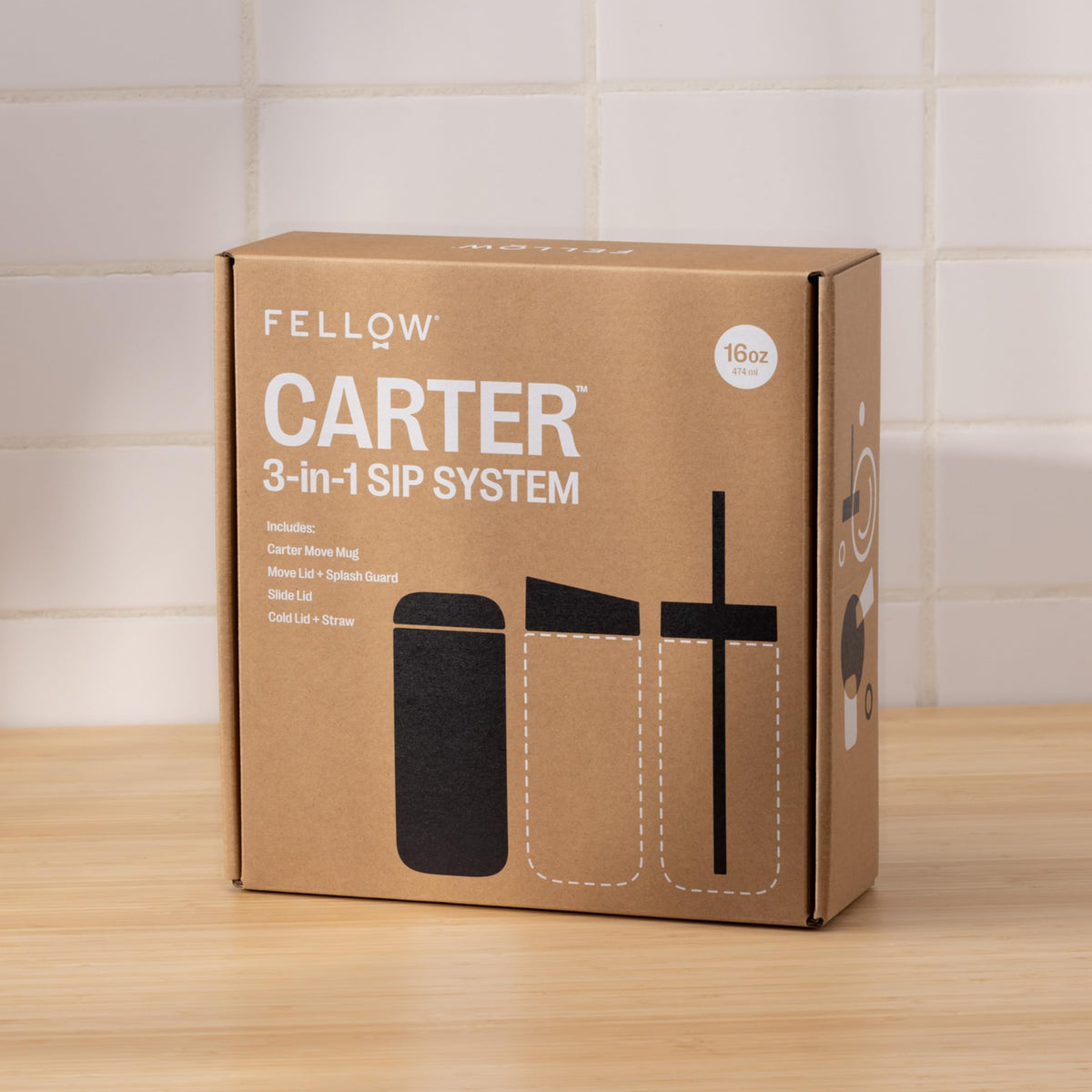Carter 3-in-1 Ceramic Lined Travel Coffee Mug Tumbler 16 oz