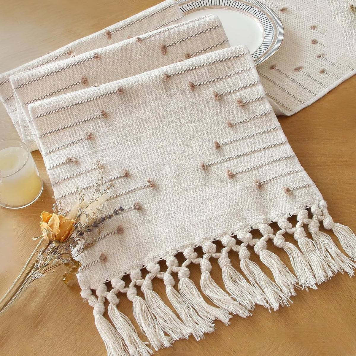 Boho Table Runner for Home Decor 12x72 Rustic Macrame Decoration (6 Foot)
