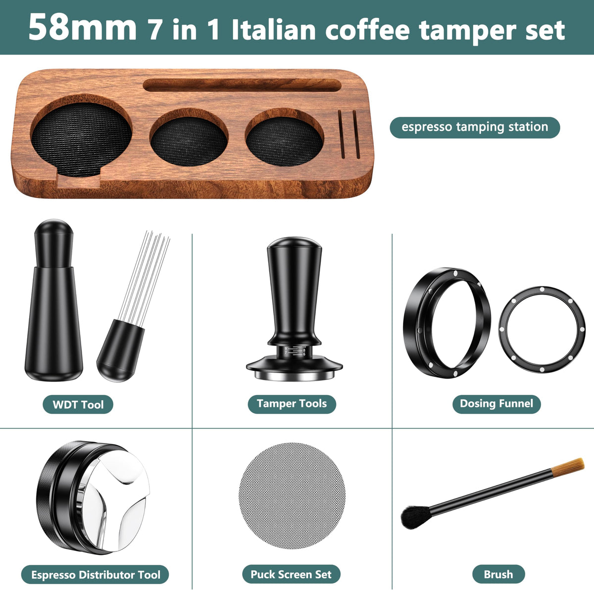 7 Pack Espresso Accessories Kit
