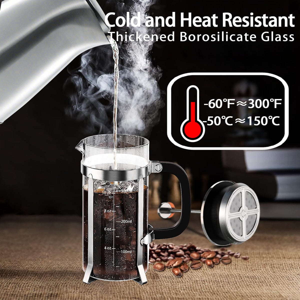 French Press Coffee Maker 304 Stainless Steel Coffee Press