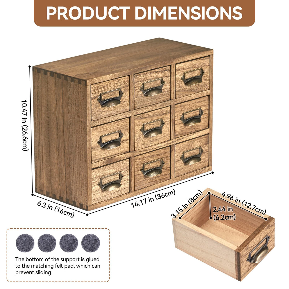 Wooden Desk Organizer with 9 Drawers