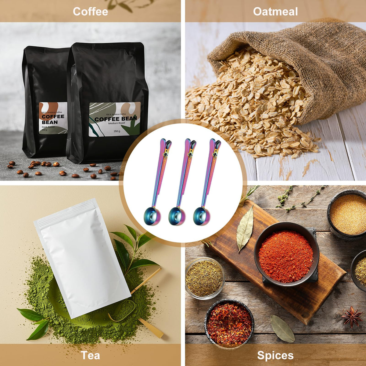 3 PCS Coffee Scoop with Clip