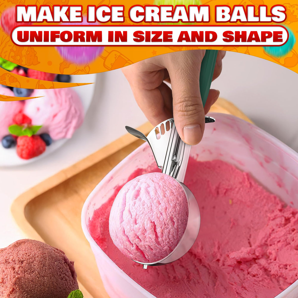 2.67 Oz Ice Cream Scoop with Trigger
