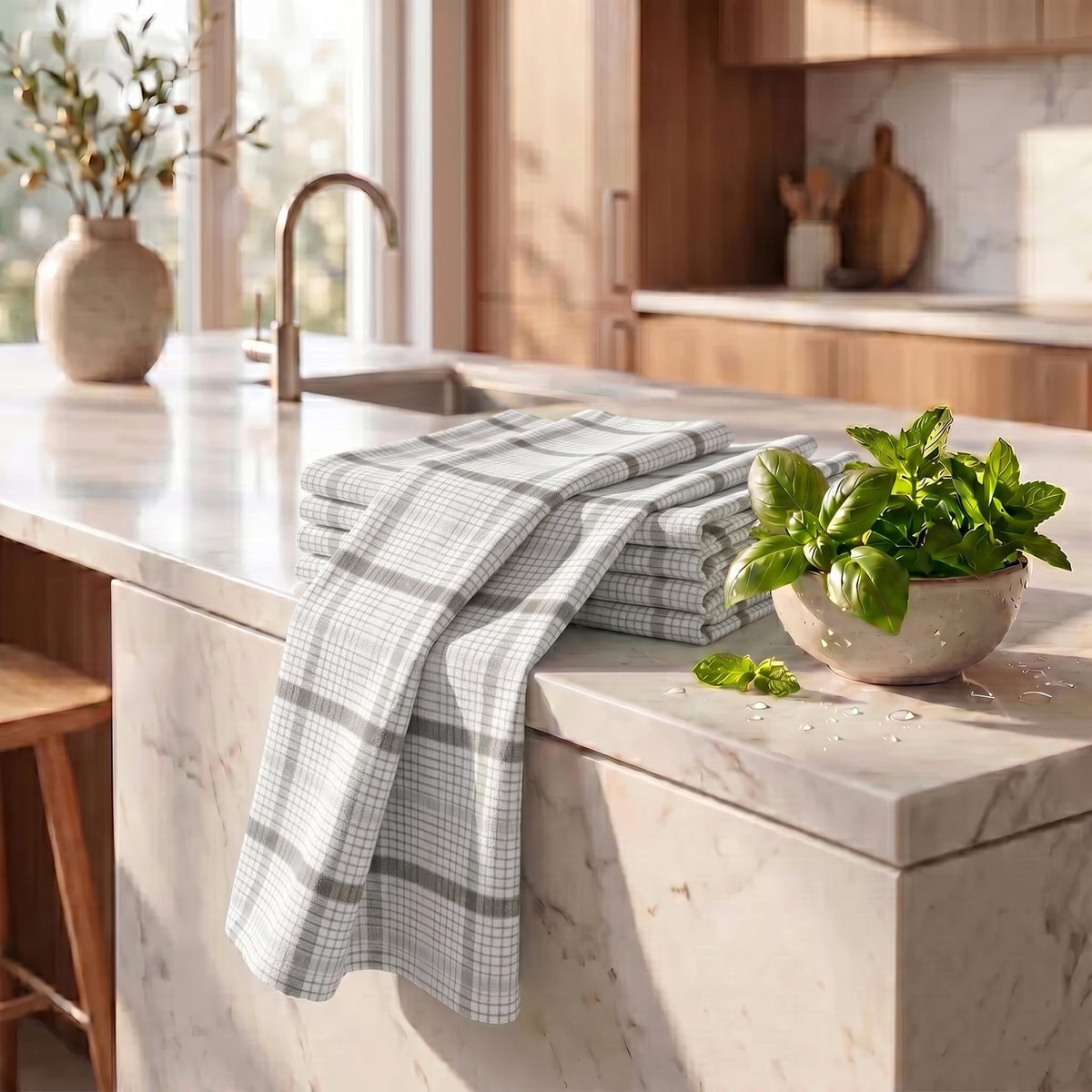 Kitchen Towels Cotton Dish Towels 20”x30” (6 Count)
