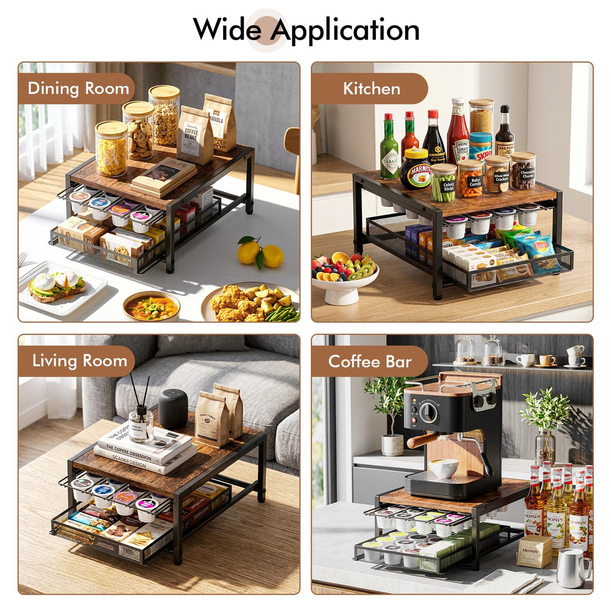Coffee Bar Organizer For Countertop