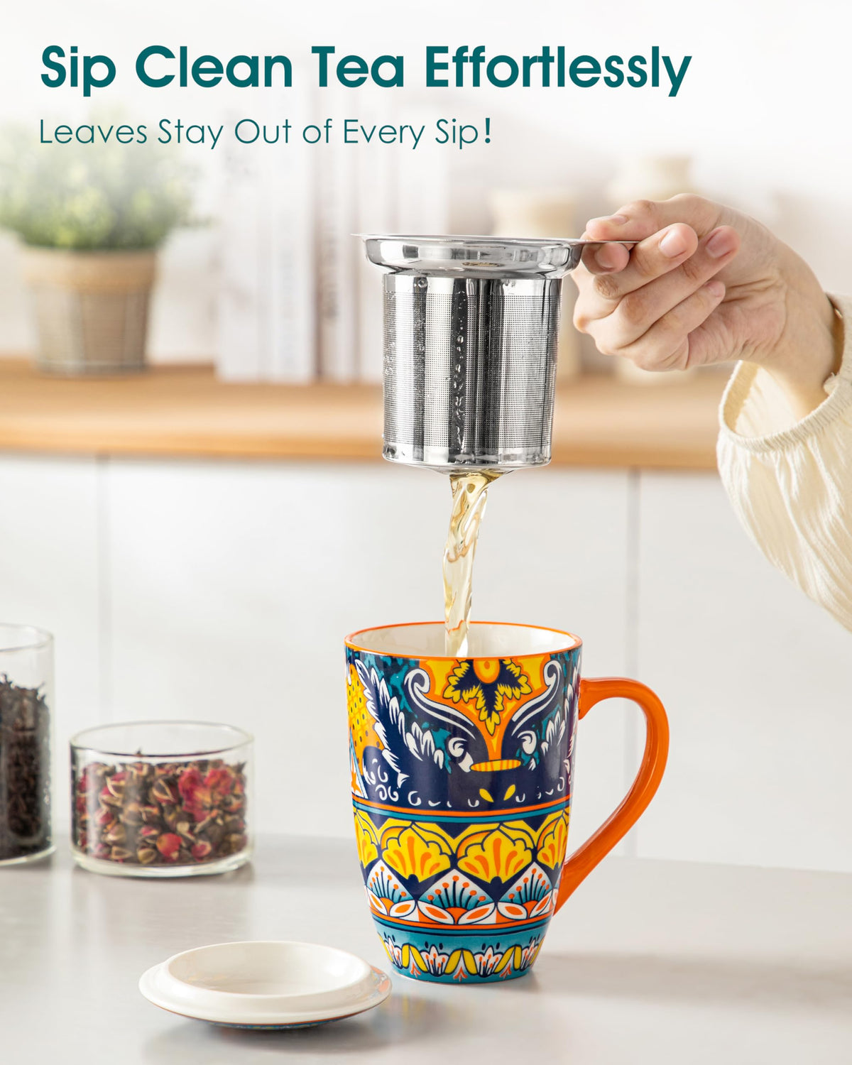 18 Oz Tea Infuser Mug with Lid